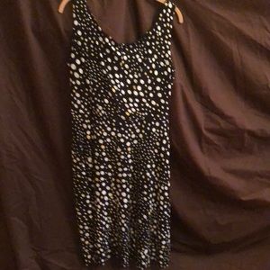 Vintage Polka dot black sundress with yellow jacket